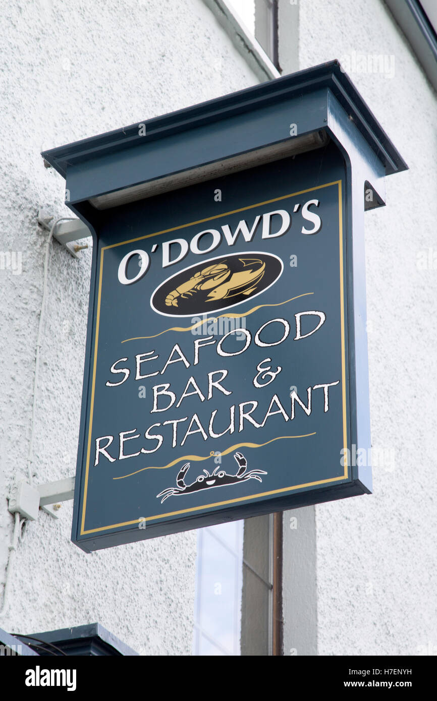 O'Dowd's Seafood Bar and Restaurant, Roundstone, Connemara; Galway; Ireland Stock Photo