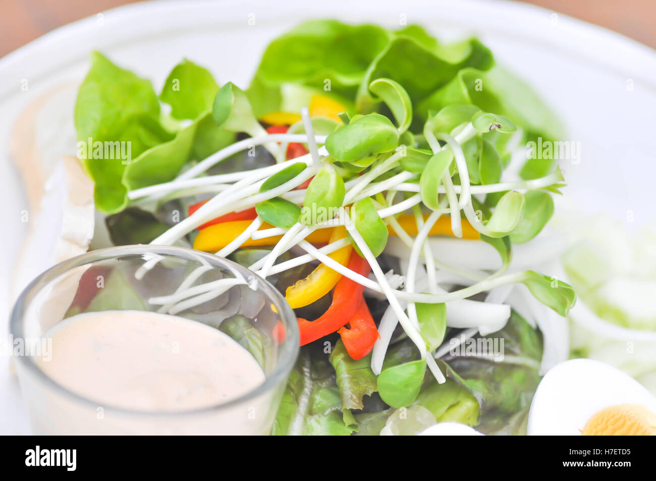 vegetable salad with thousand Island dressing dish Stock Photo Alamy