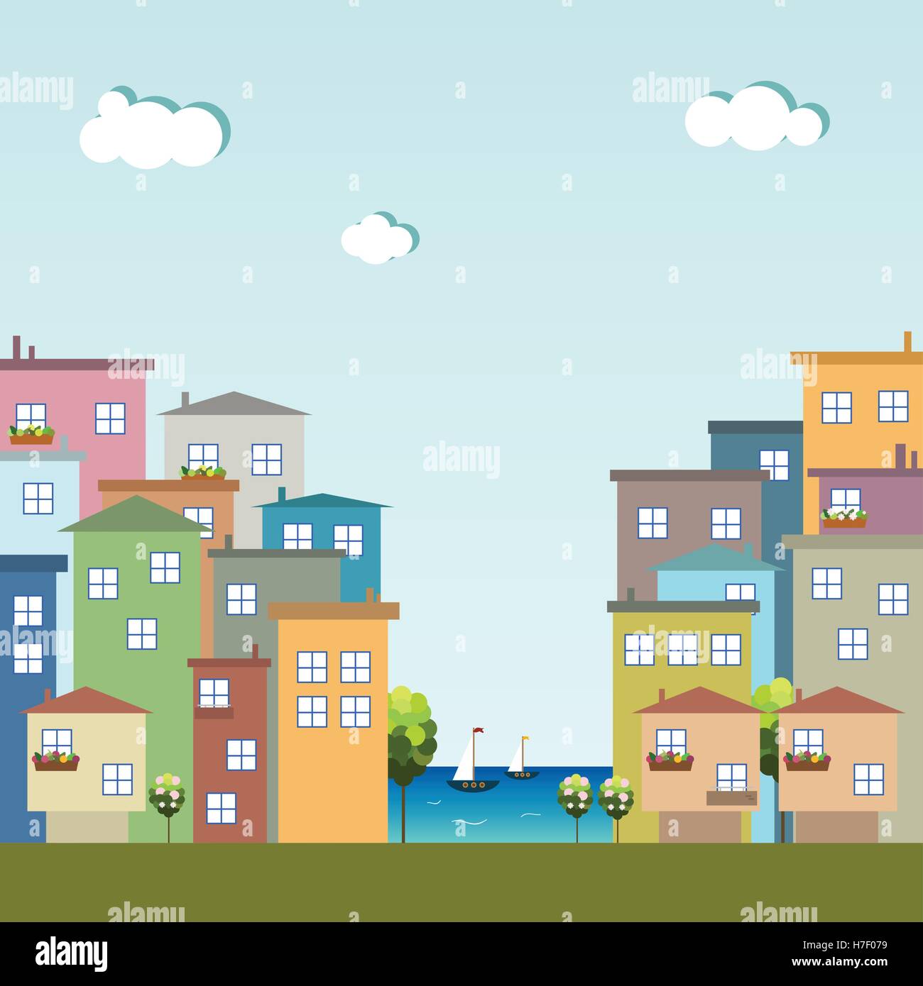 Colorful Houses. Real Estate Concept Stock Vector Image & Art - Alamy