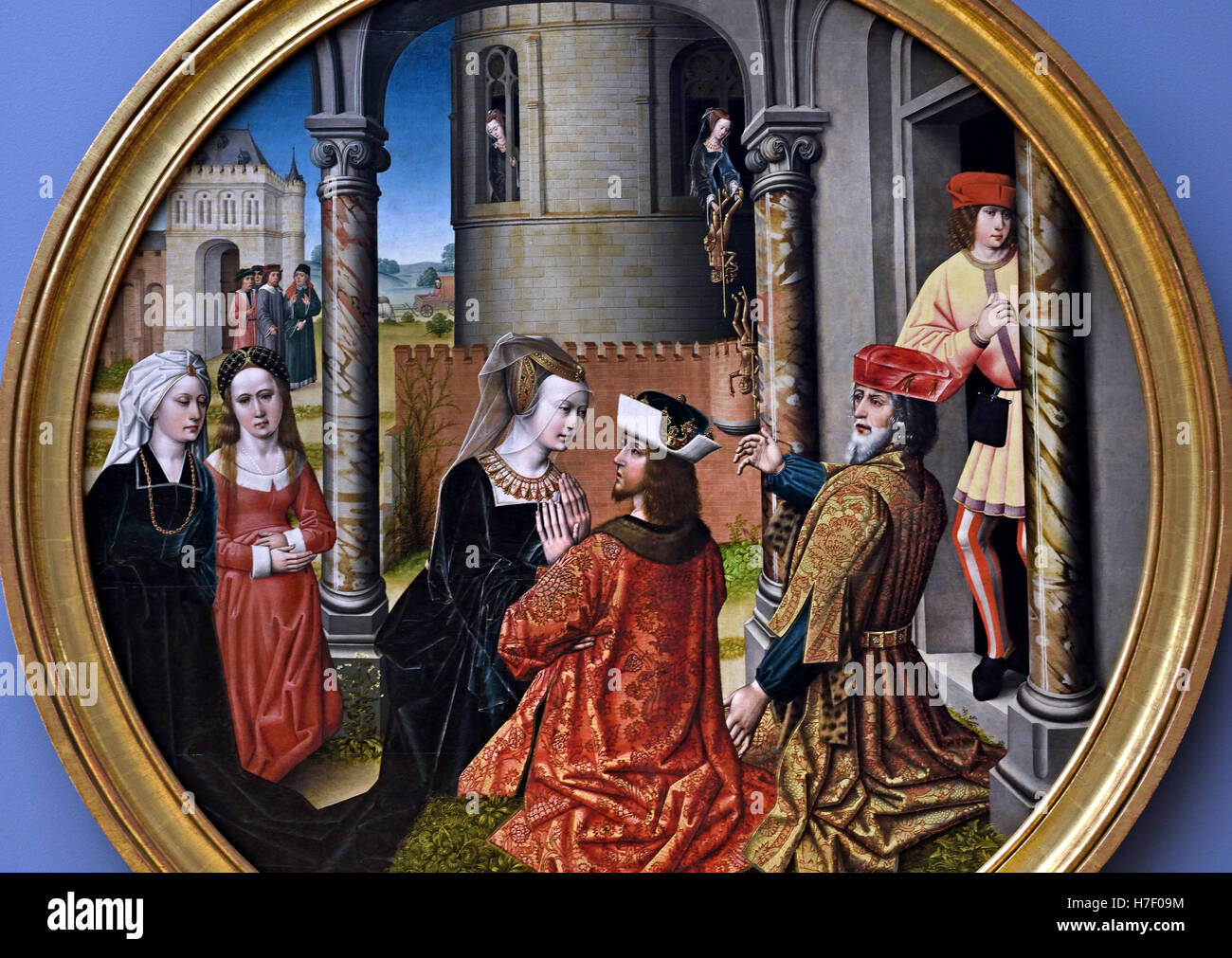 Joseph's encounter with Asenath, the daughter of Potiphar, the priest of On 1500 The Master of Affligem or Master of the Joseph Sequence 1470–1500  South Netherlands school Brussels Belgian Belgium Stock Photo