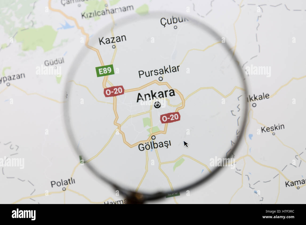 https www alamy com stock photo map of ankara on google maps under a magnifying glass 125107456 html