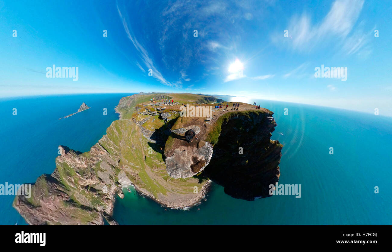 360 x 180 grad-grad-Panorama: Impressionen:  Matinden, Vesteralen, Norwegen. Stock Photo