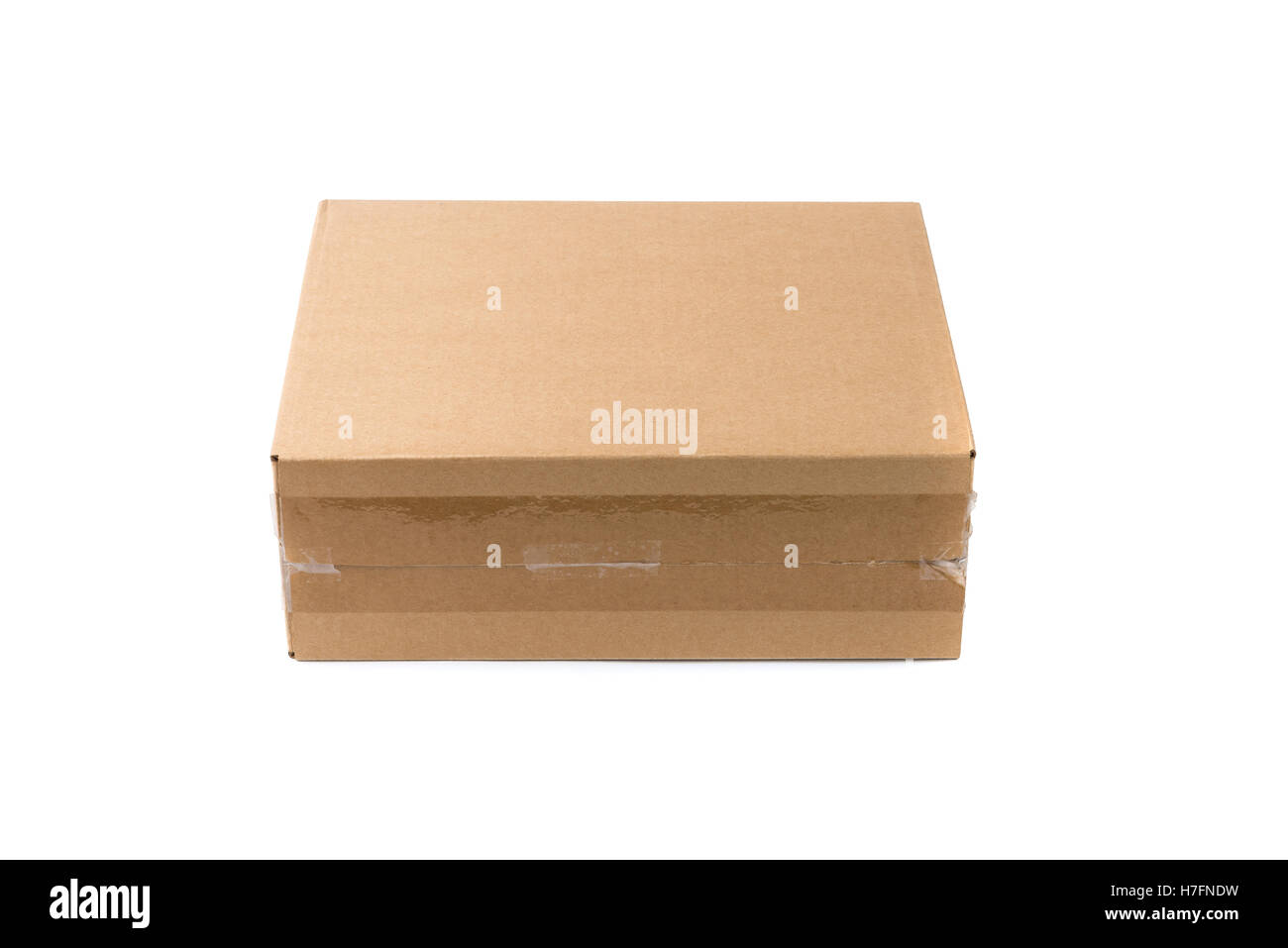 Closed cardboard Box or brown paper package box isolated with soft