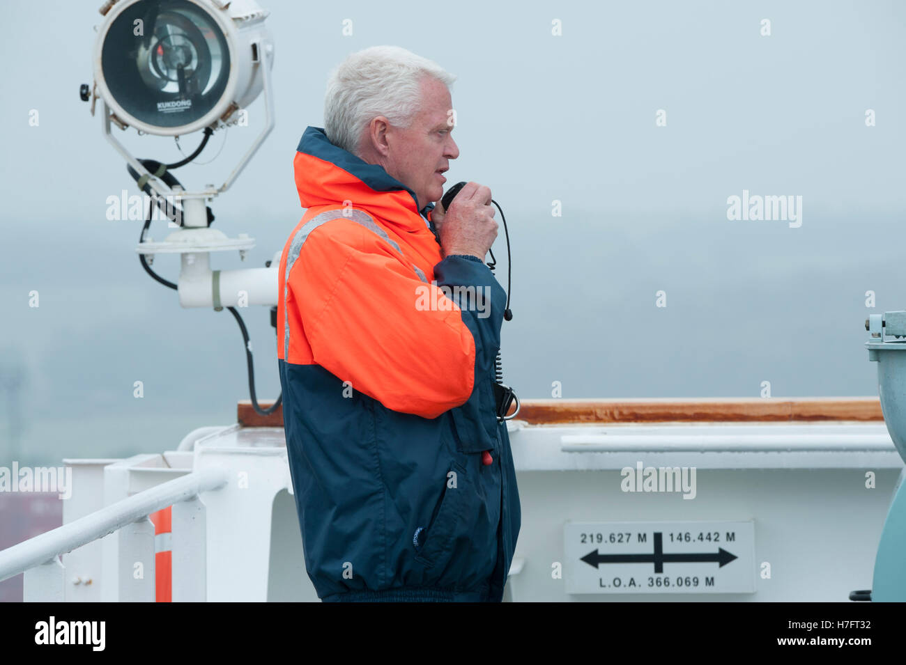 Harbour pilot on board a container ship Stock Photo Alamy