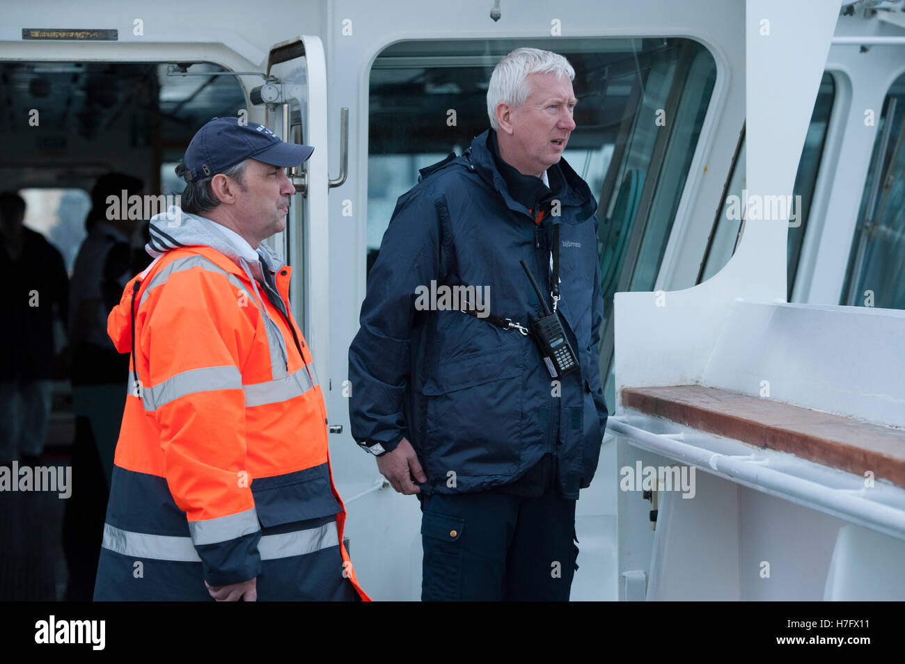 Harbour pilot on board a container ship Stock Photo Alamy