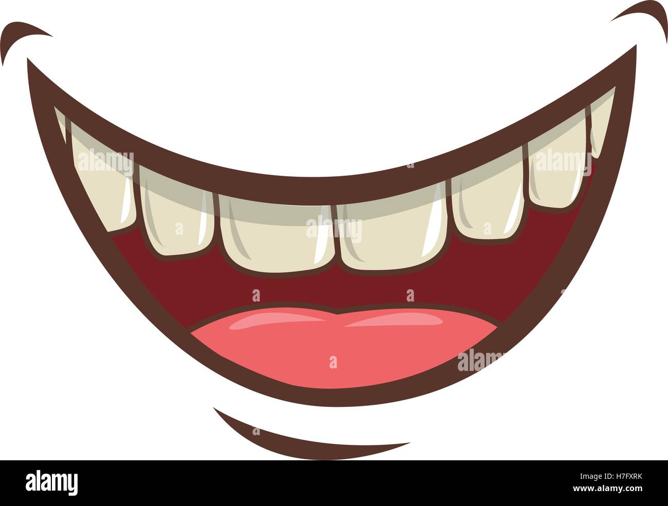 cartoon mouth with teeths with happy expression over white background.  vector illustration Stock Vector Image & Art - Alamy