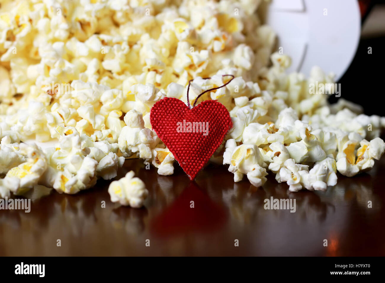 popcorn stack with heart shape Stock Photo Alamy