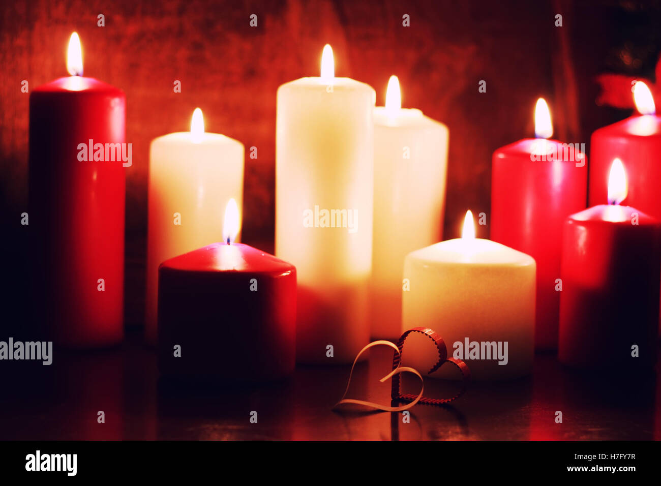 candlelight set love Stock Photo Alamy