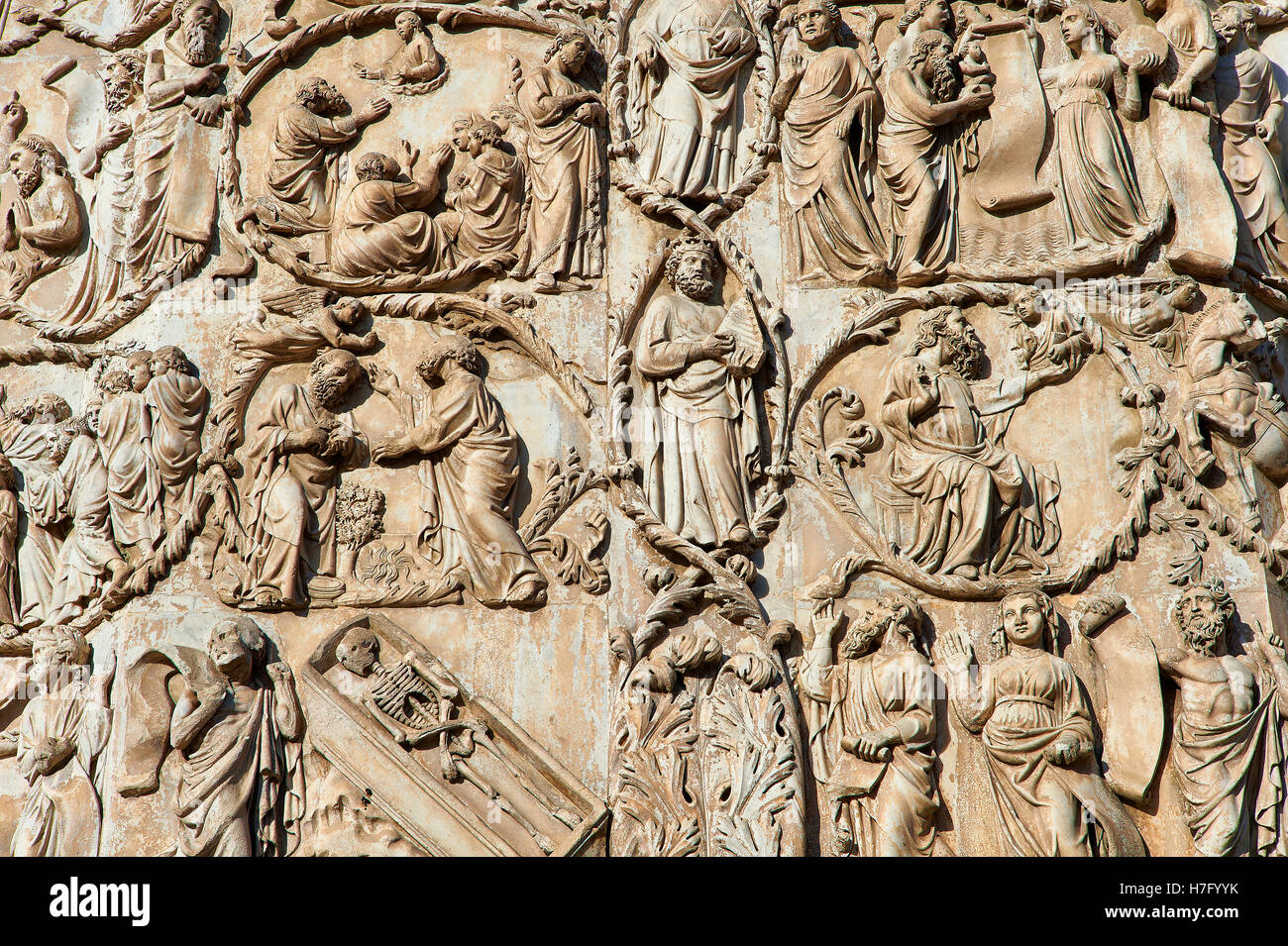 Basrelief sculpture panel from the Bible by Maitani, circa1310, Tuscan