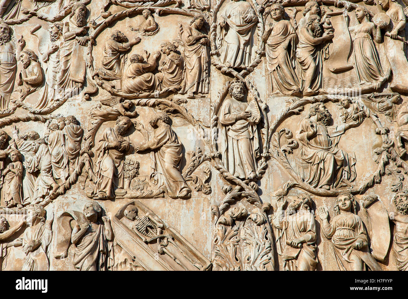 Basrelief sculpture panel from the Bible by Maitani, circa1310, Tuscan