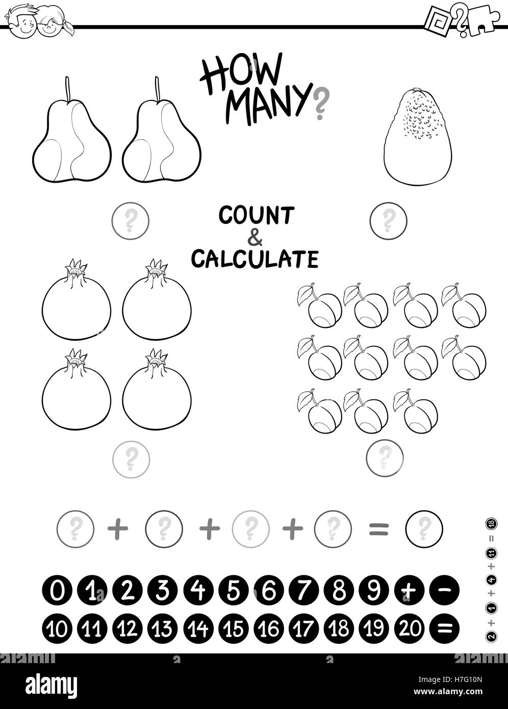 Black And White Cartoon Illustration Of Educational Mathematical black-and-white-cartoon-illustration-of-educational-mathematical