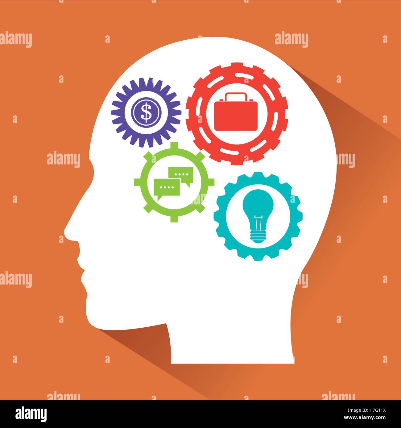 Human head and icon set design Stock Vector Image & Art - Alamy