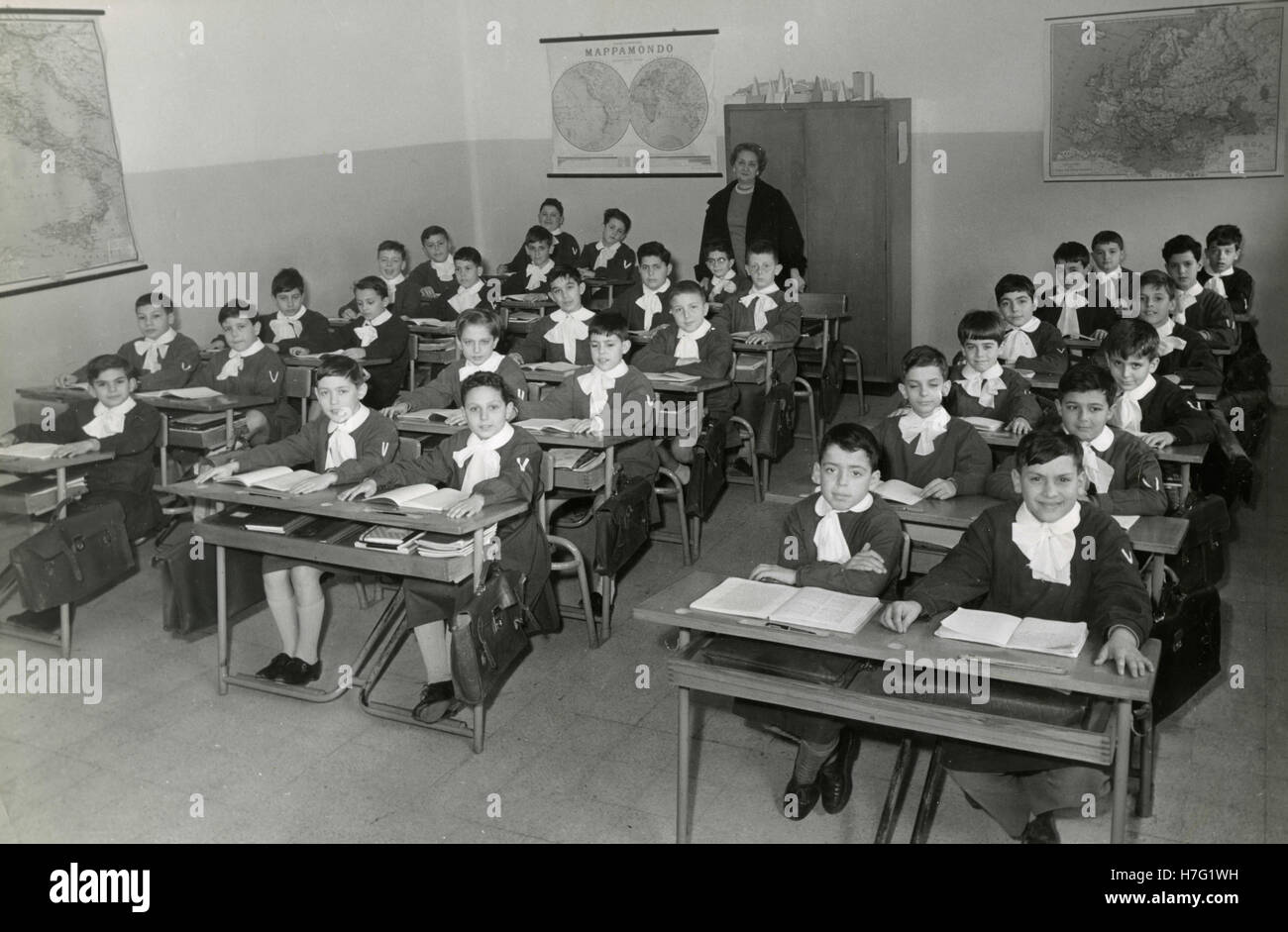 School photo in the classroom, Italy Stock Photo