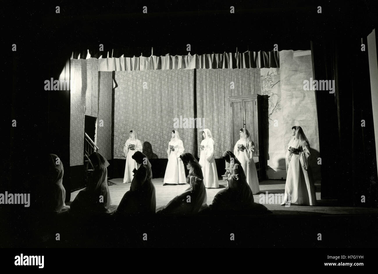 Catholic nuns school play, Italy Stock Photo