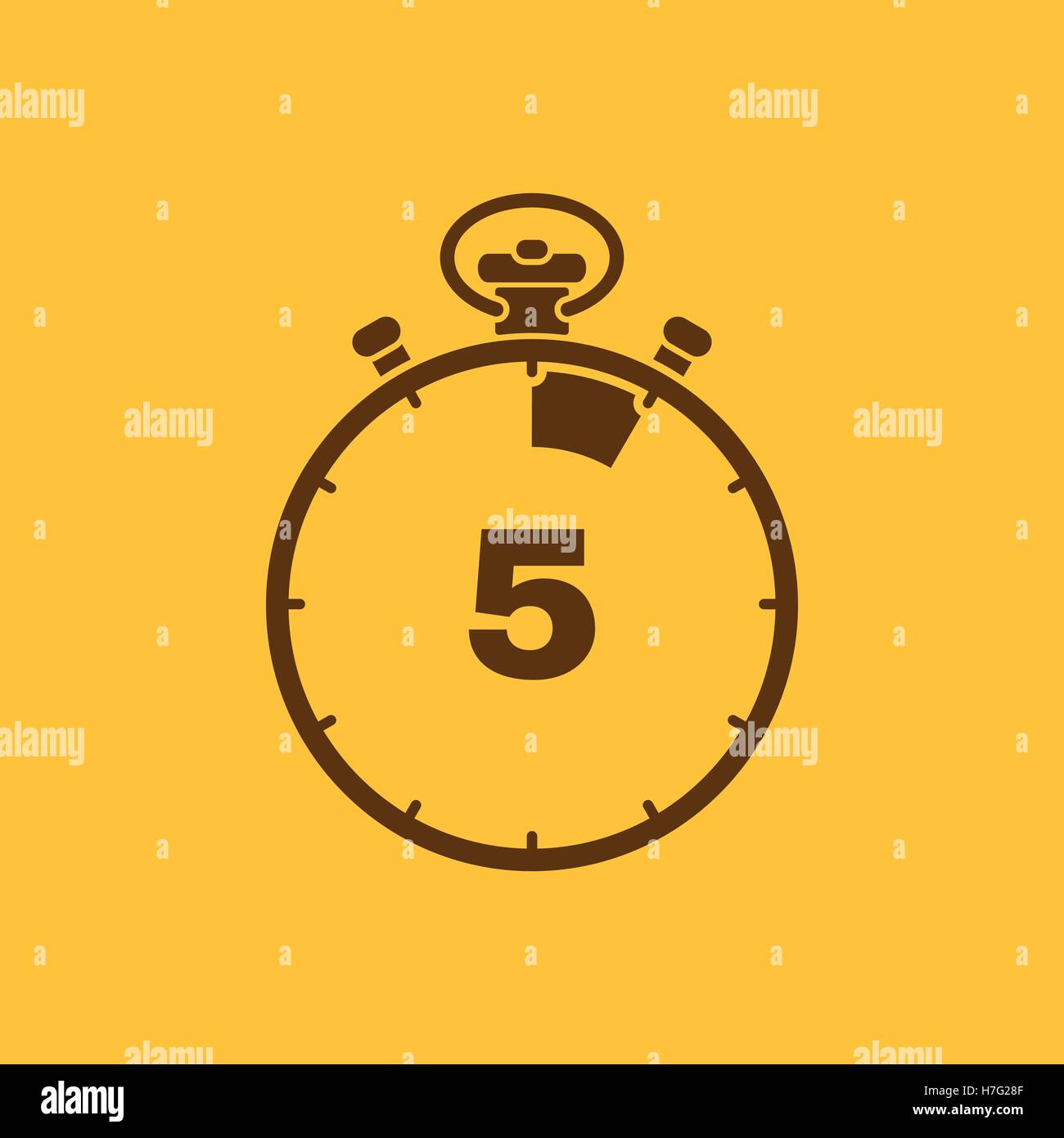 The 5 seconds, minutes stopwatch icon. Clock and watch, timer ...