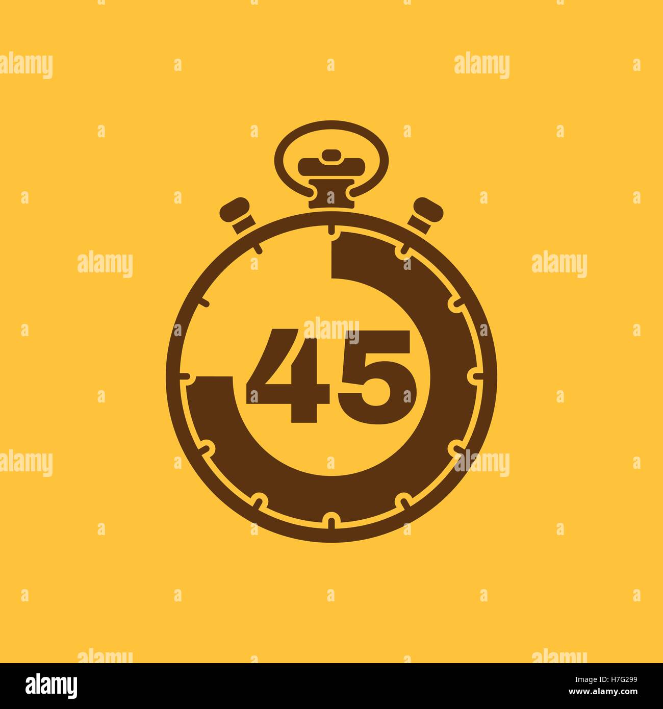 The 45 seconds, minutes stopwatch icon. Clock and watch, timer ...