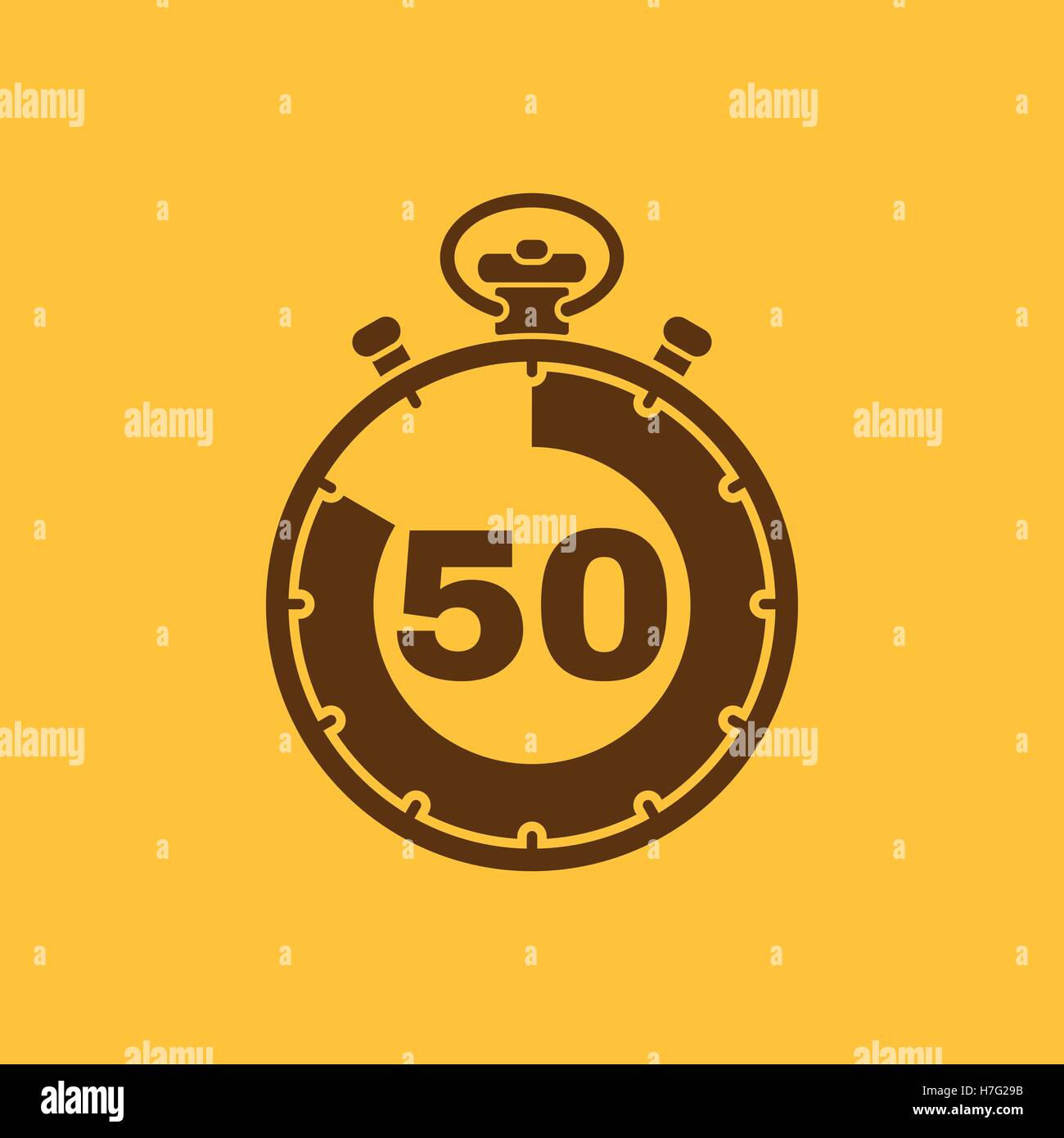 The 50 seconds, minutes stopwatch icon. Clock and watch, timer ...