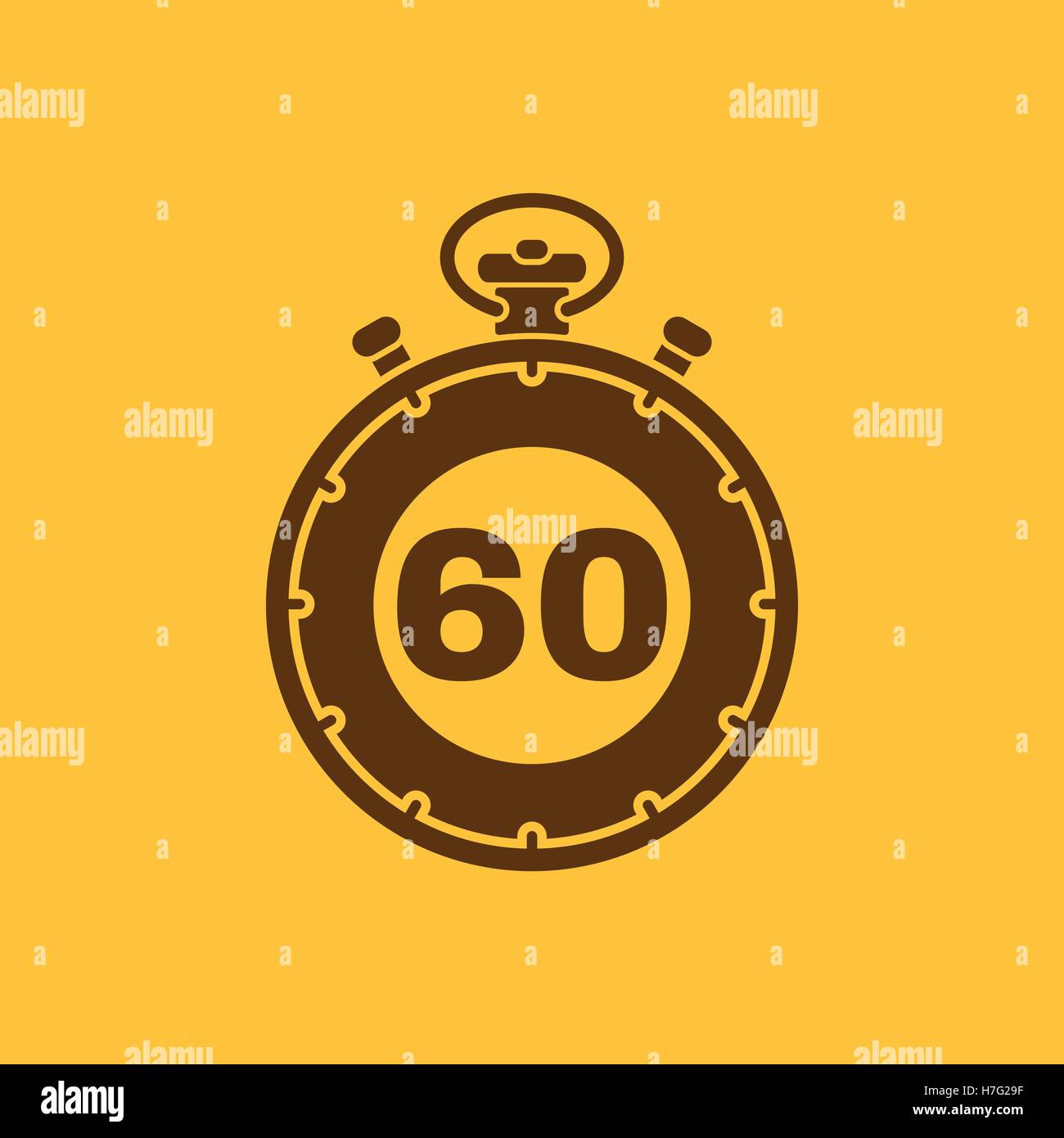 The 60 seconds icon, digital timer. clock and watch, timer, countdown  symbol isolated on white background, stopwatch vector icon Stock Vector