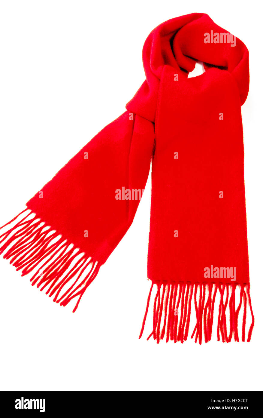 Red Winter Cashmere Scarf Stock Photo