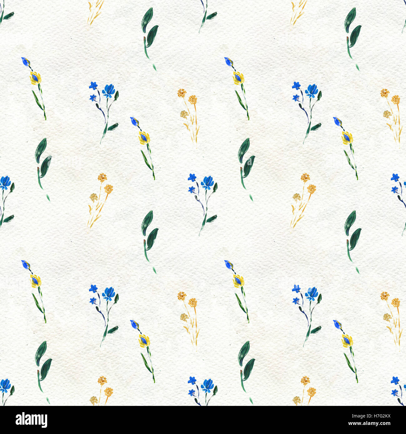 Seamless pattern with blue flowers Stock Photo - Alamy