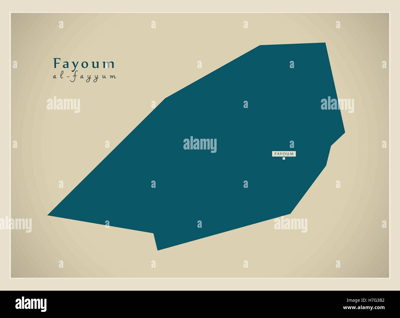 Modern Map - Fayoum EG Stock Vector