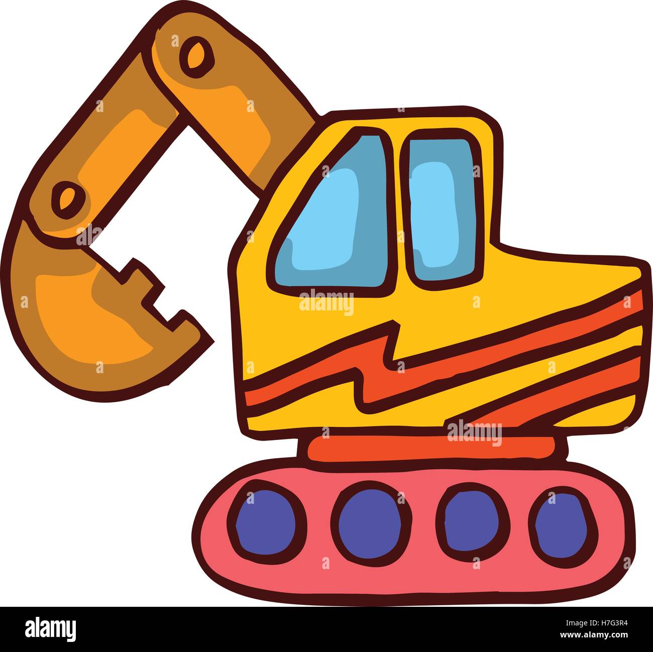 Gambar excavator kartun