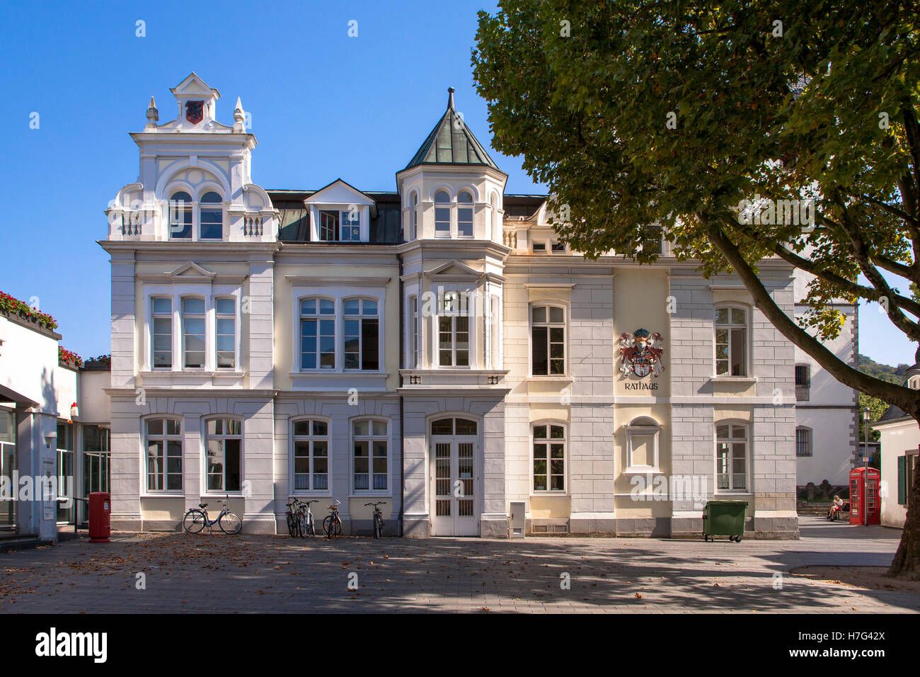 Germany, Koenigswinter at the river Rhine, the old town hall. Stock Photo