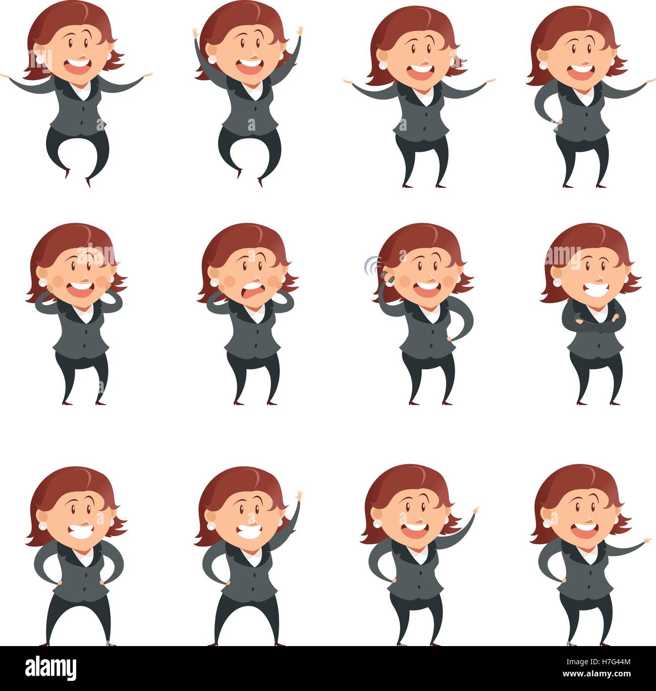Vector image of the Set of flat cartoon business women Stock Vector ...