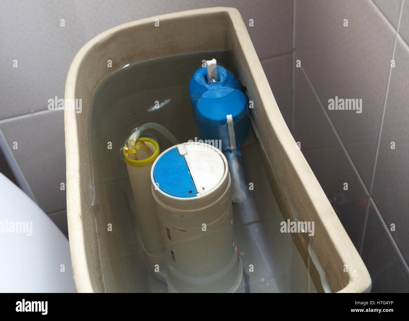 old toilet tank pump closeup Stock Photo Alamy