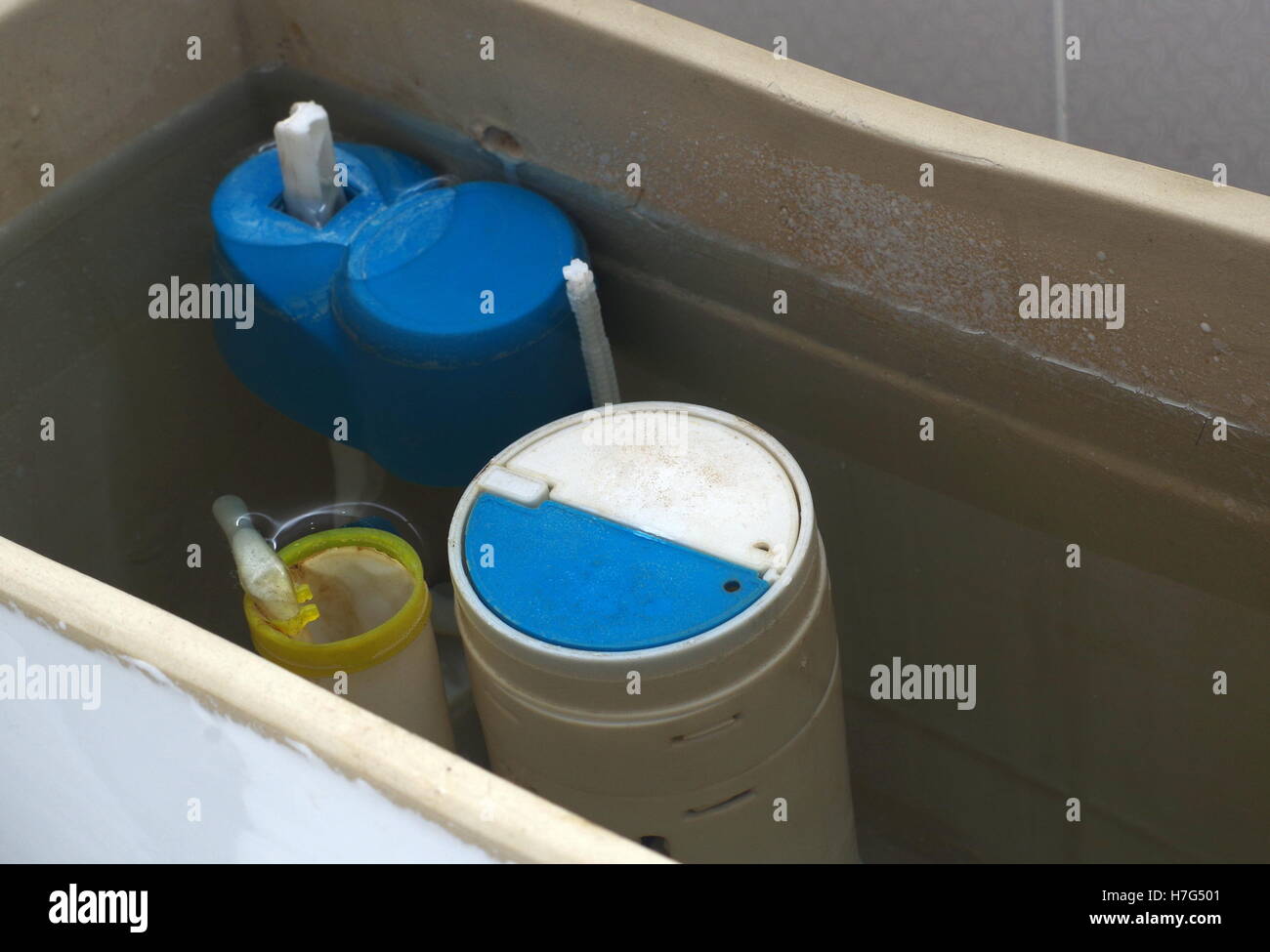old toilet tank pump closeup Stock Photo Alamy