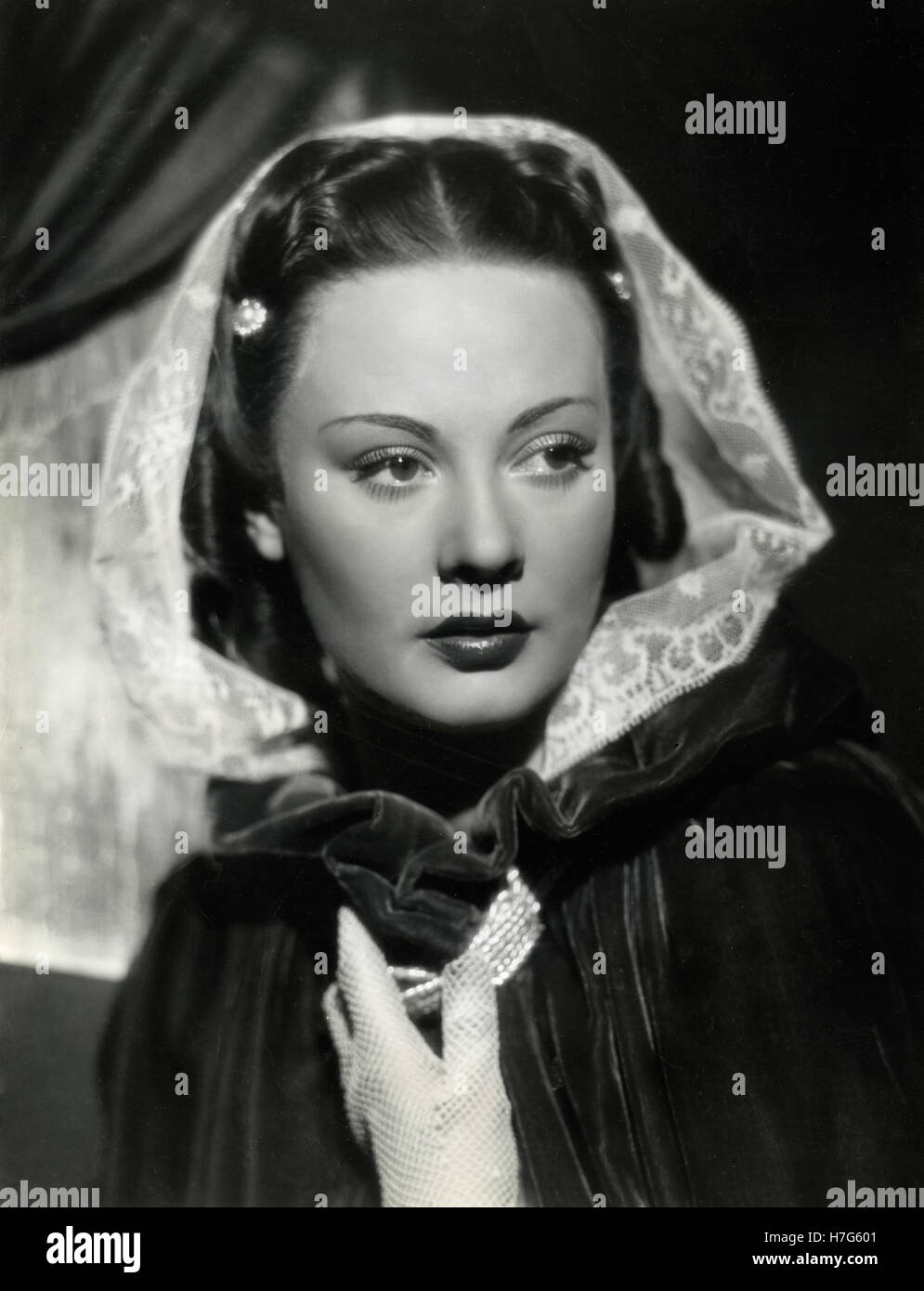 French actress Corinne Luchaire in the movie Abbandono, Italy 1940 ...