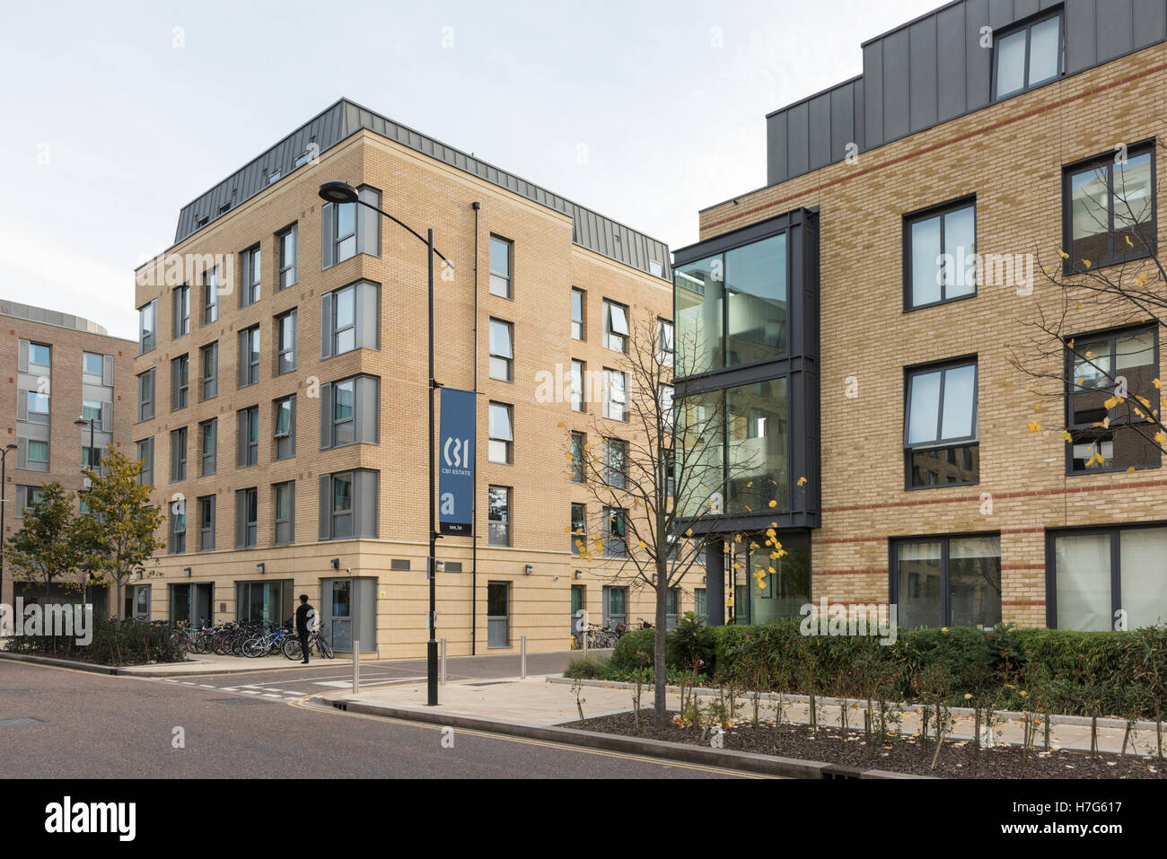 A new residential apartment building and street in CB1 a new