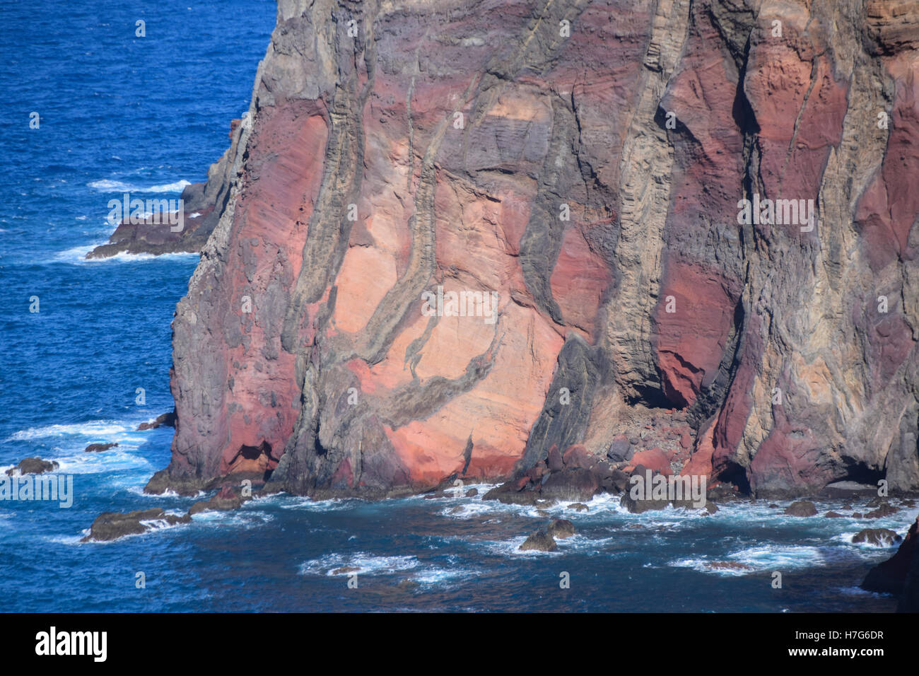 North eastern cliffs of Madeira, Ponta do Rosto Stock Photo