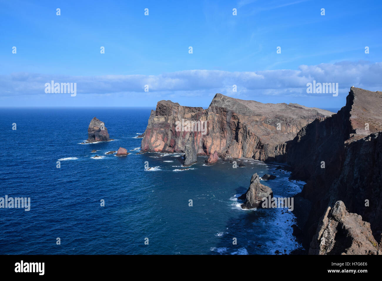 North eastern cliffs of Madeira, Ponta do Rosto Stock Photo