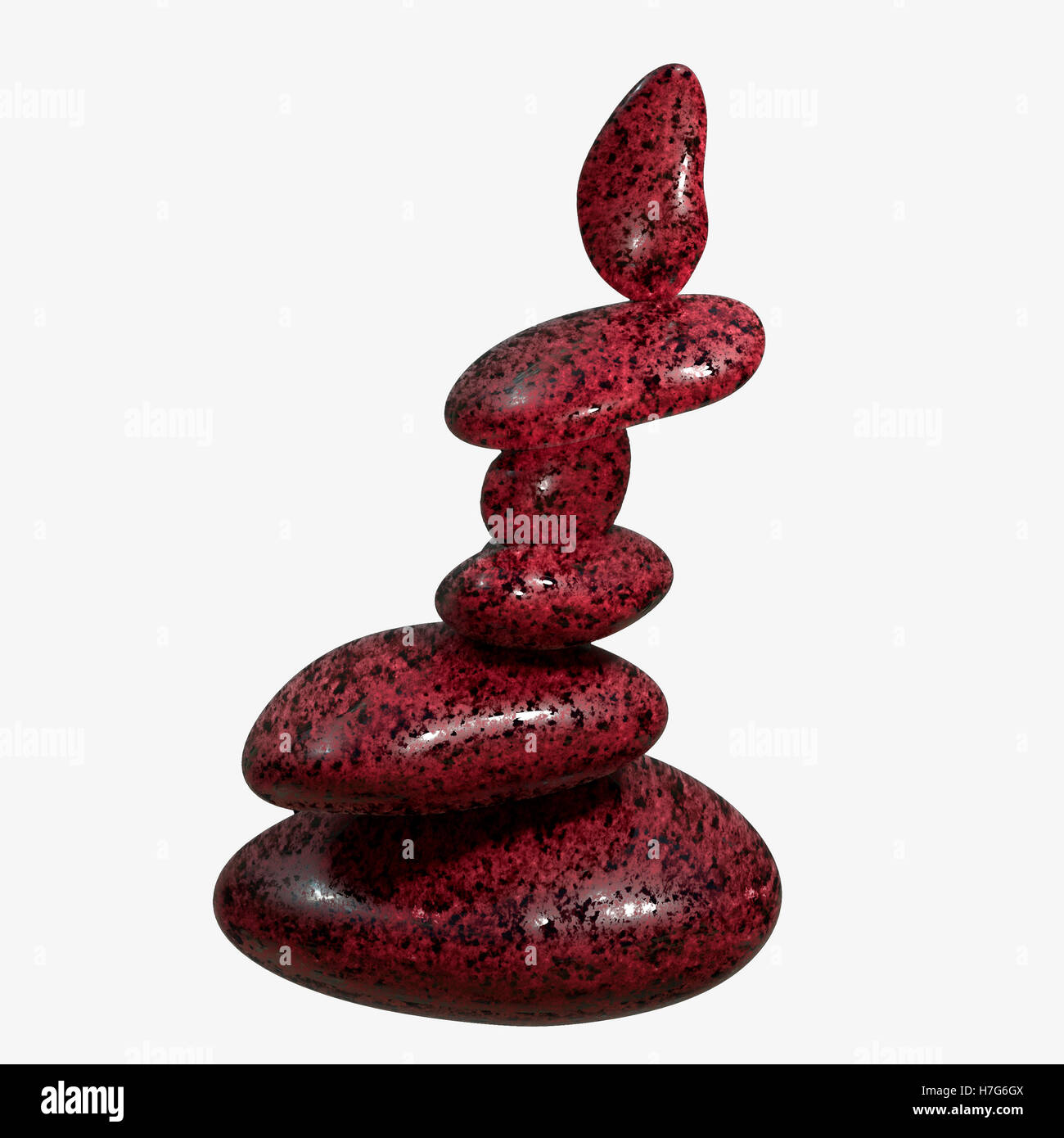 Zen Rocks Gold And Red Red zen stones 3d rendering Stock Photo - Alamy