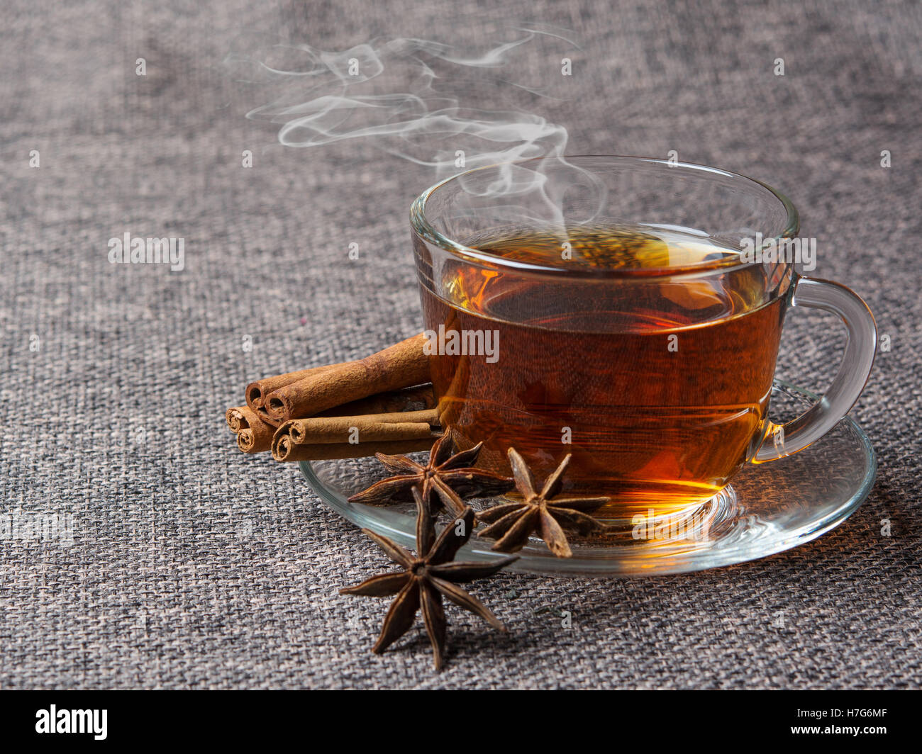 Cup of strong tea with sugar Stock Photo