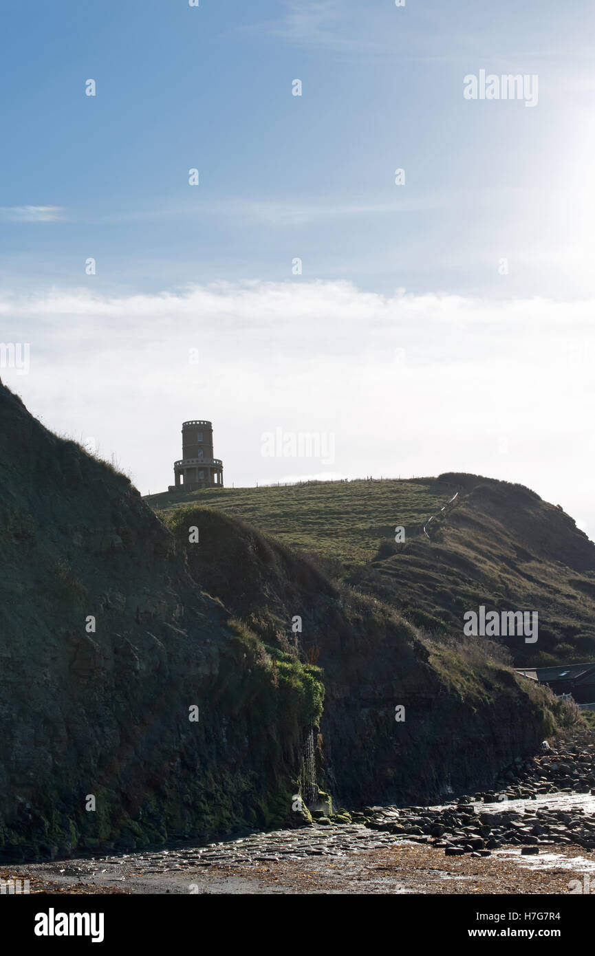 Clavell Tower sits atop Hen Cliff, Kimmeridge Bay, Dorset Stock Photo