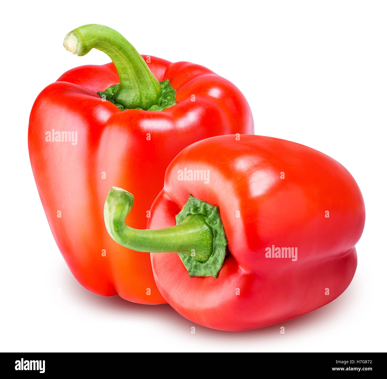 Red sweet peppers isolated on white background with clipping path Stock ...