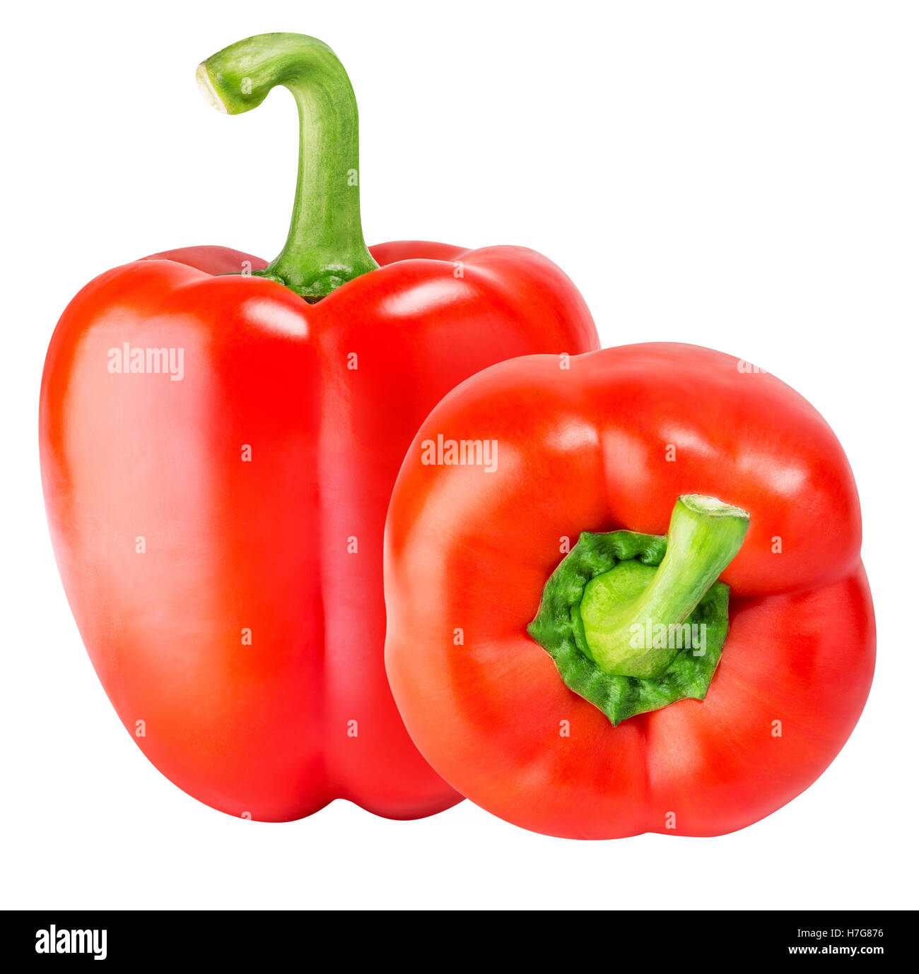 Red sweet peppers isolated on white background with clipping path Stock ...