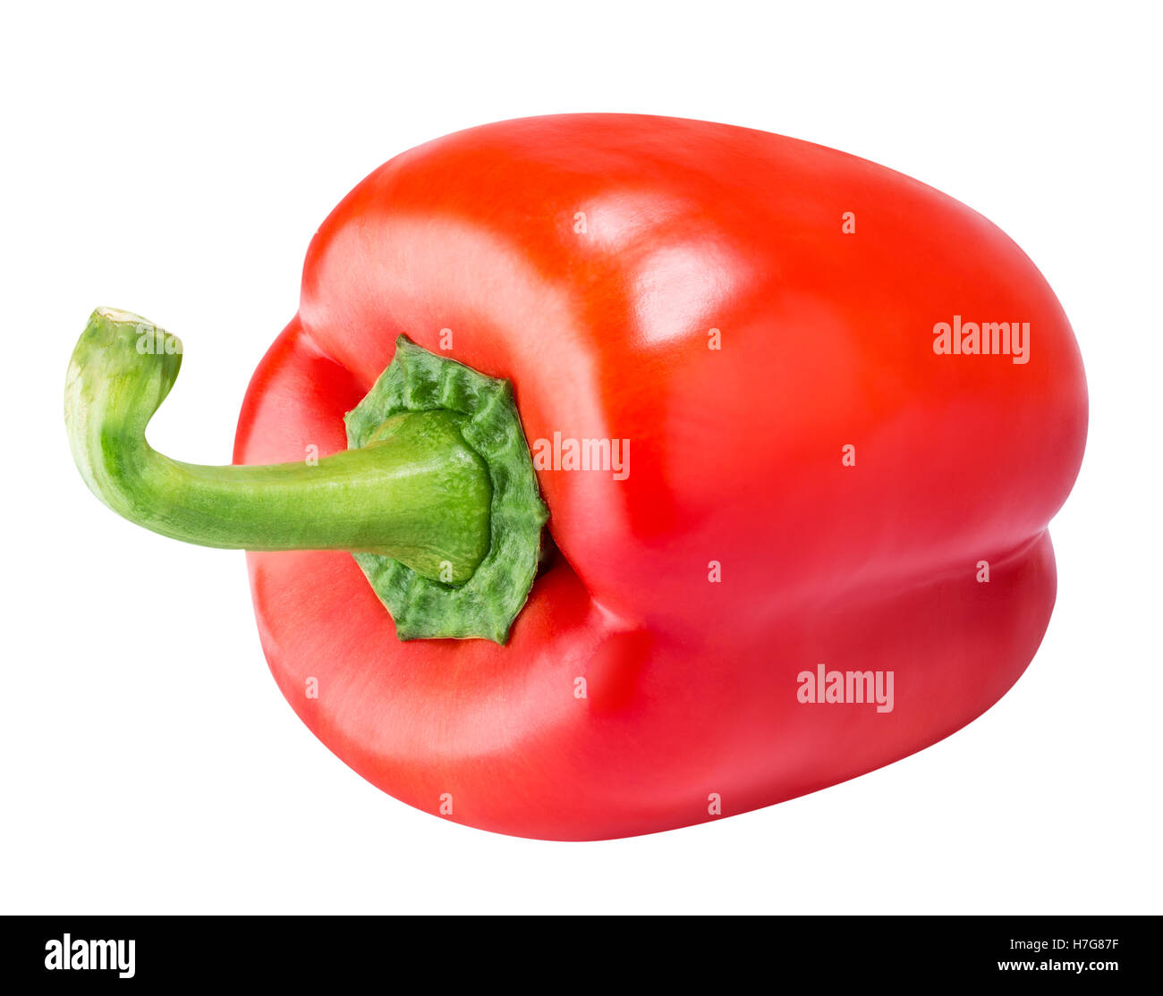 Red sweet pepper isolated on white background with clipping path Stock ...