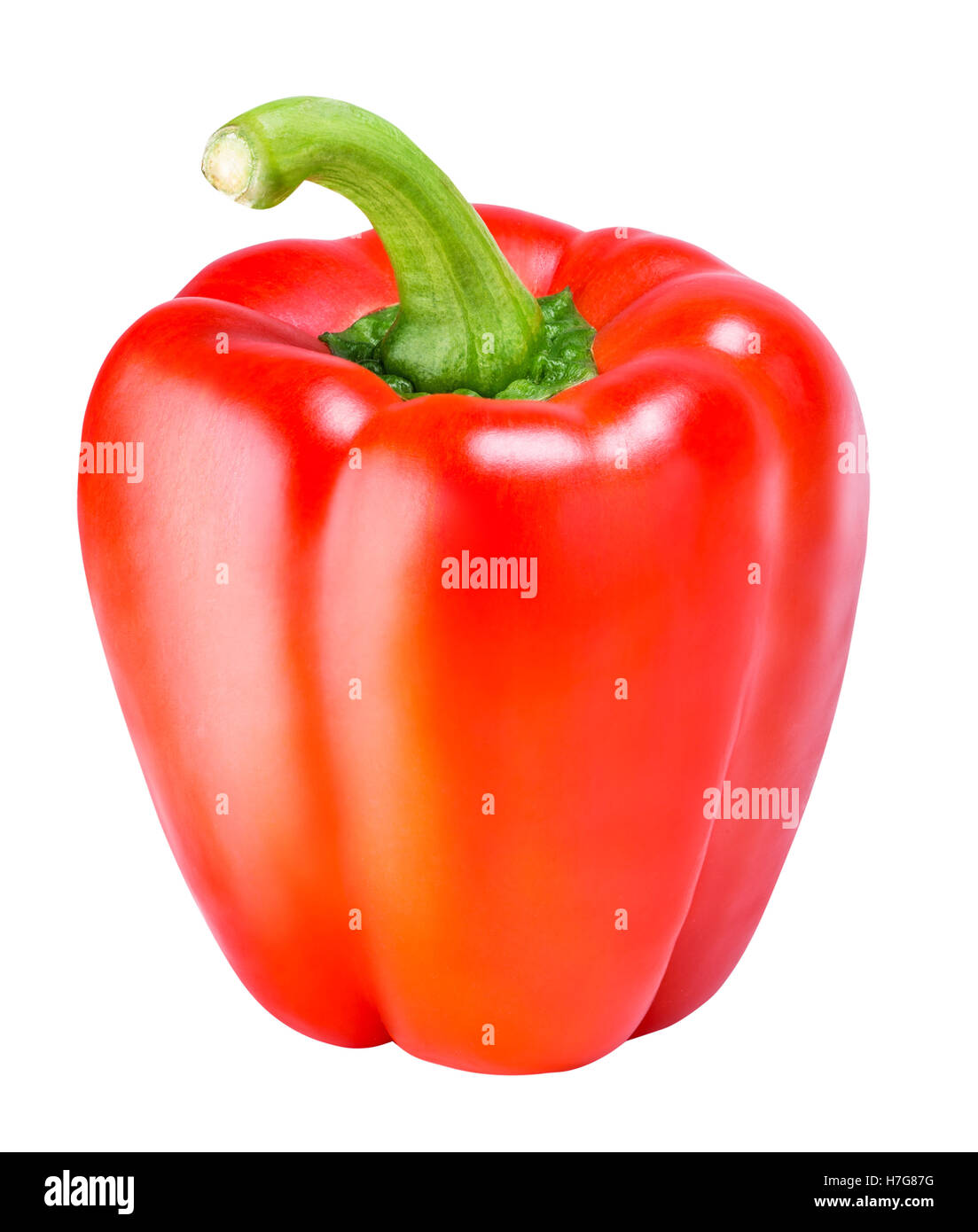 Red sweet pepper isolated on white background with clipping path Stock ...