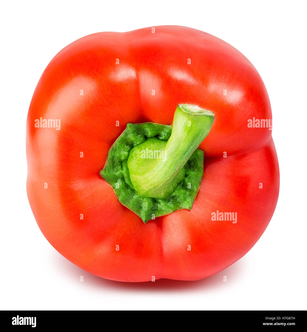 Red sweet pepper isolated on white background with clipping path Stock ...