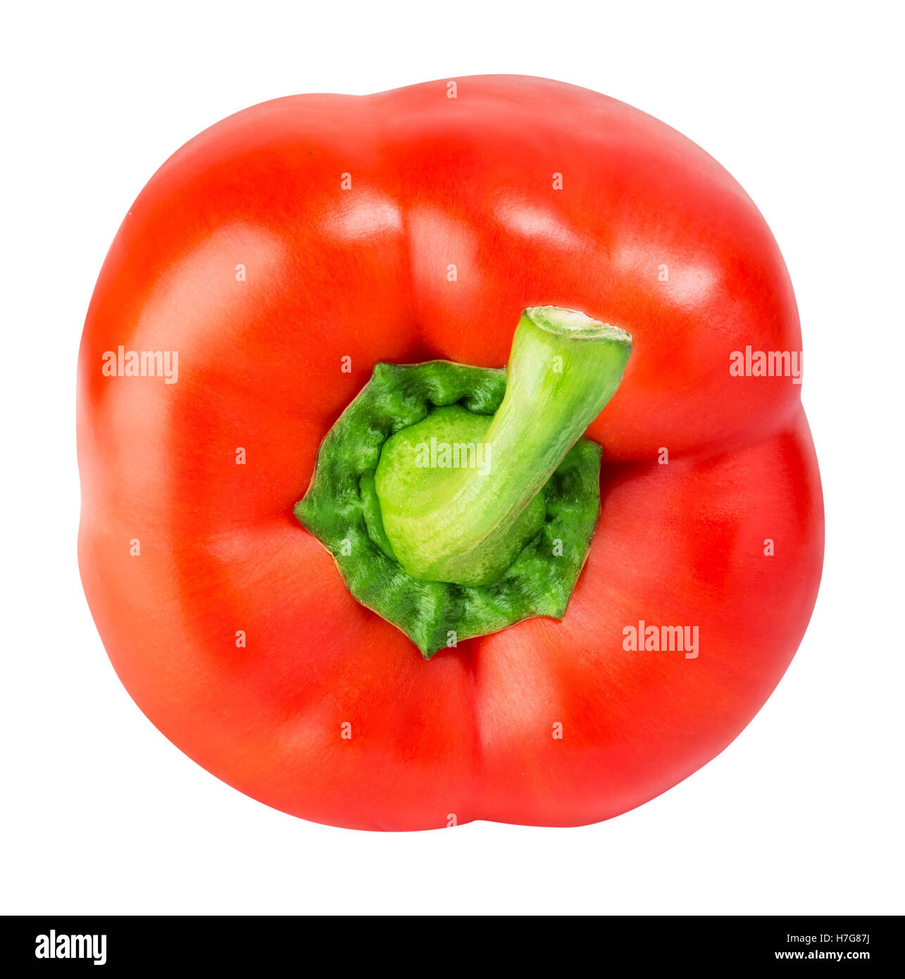 Red sweet pepper isolated on white background with clipping path Stock ...