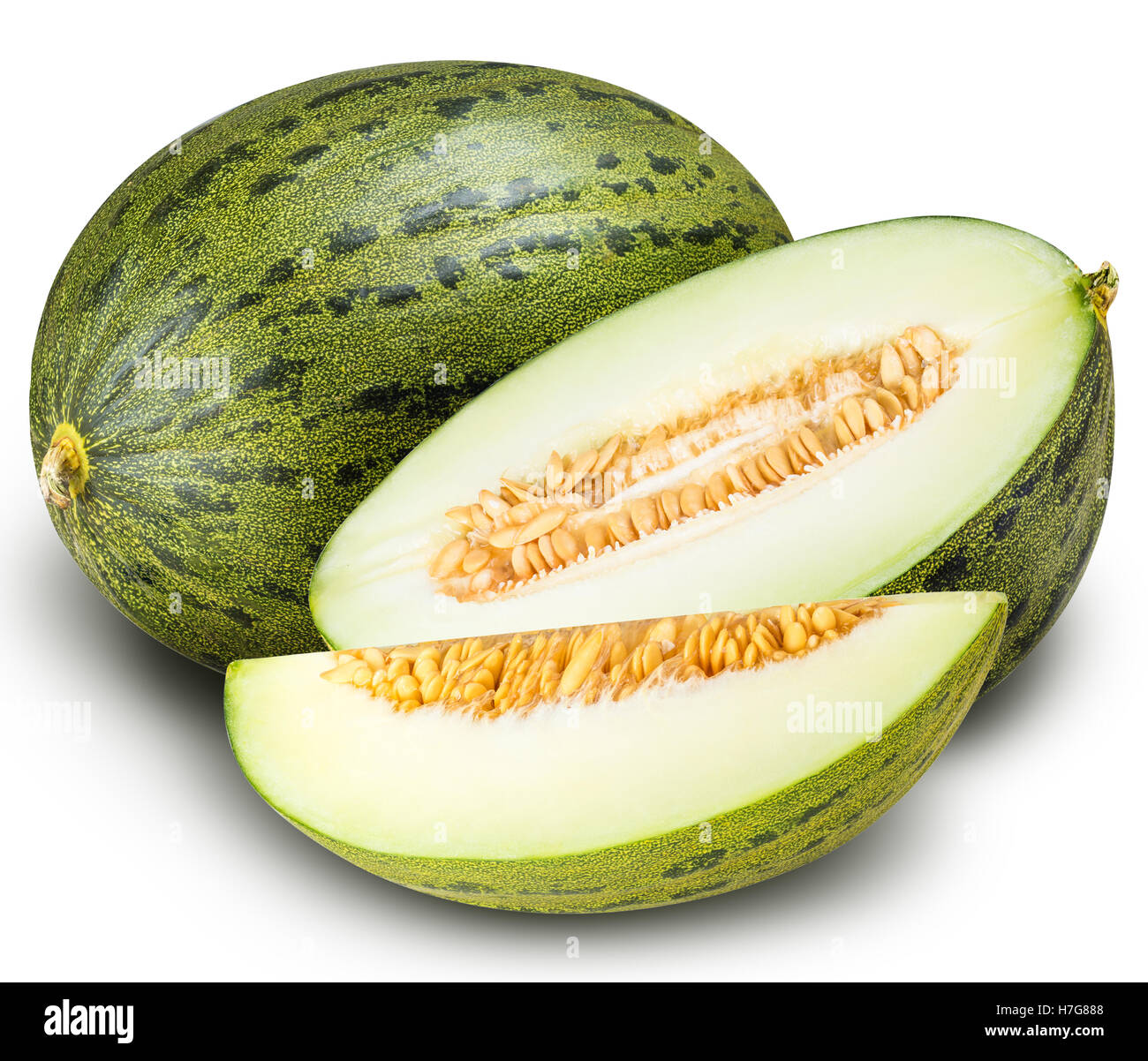 Group of green melons isolated on white background with clipping path Stock Photo Alamy