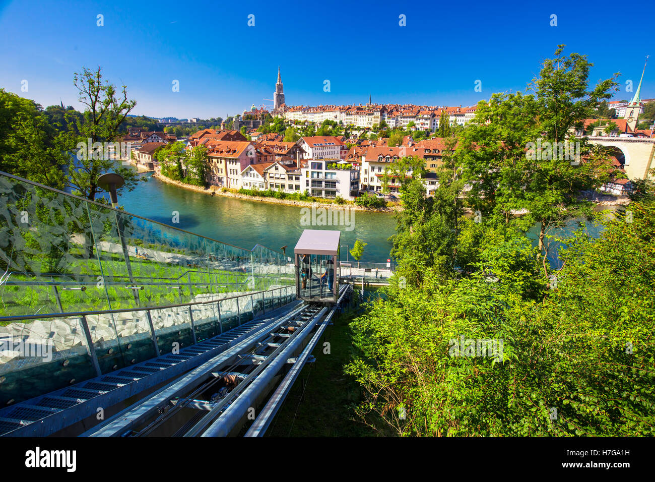 BERN, SWITZERLAND - September 25, 2016 - Lift in the Bern city center. Bern is capital of Switzerland and fourth most populous c Stock Photo