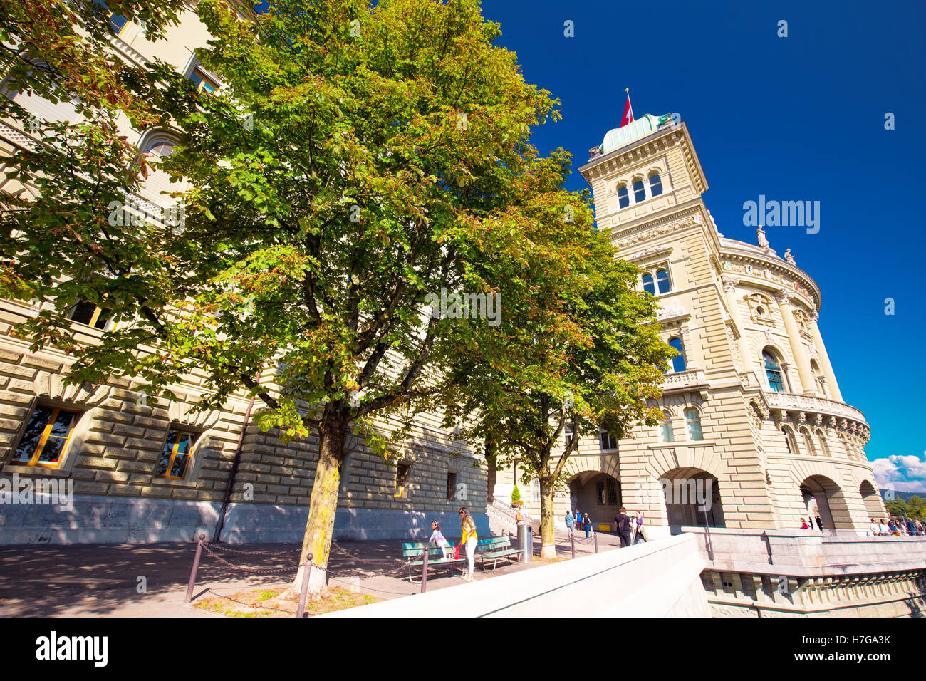 The Federal Palace of Switzerland in Bern. Bern is capital of Switzerland and fourth mo Stock Photo