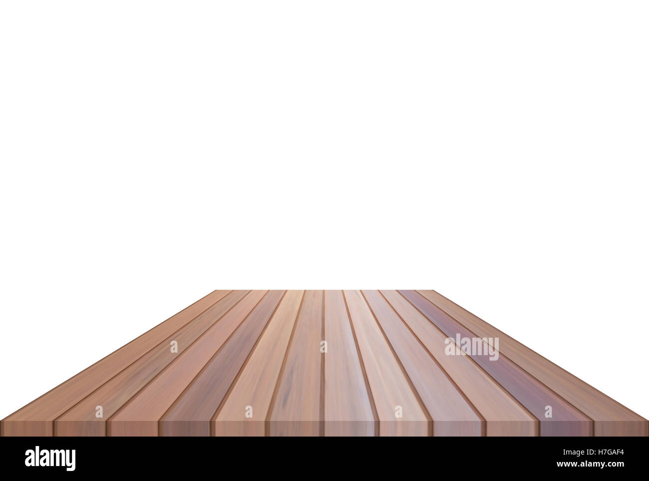 Brown table top isolated on white background. For product display Stock