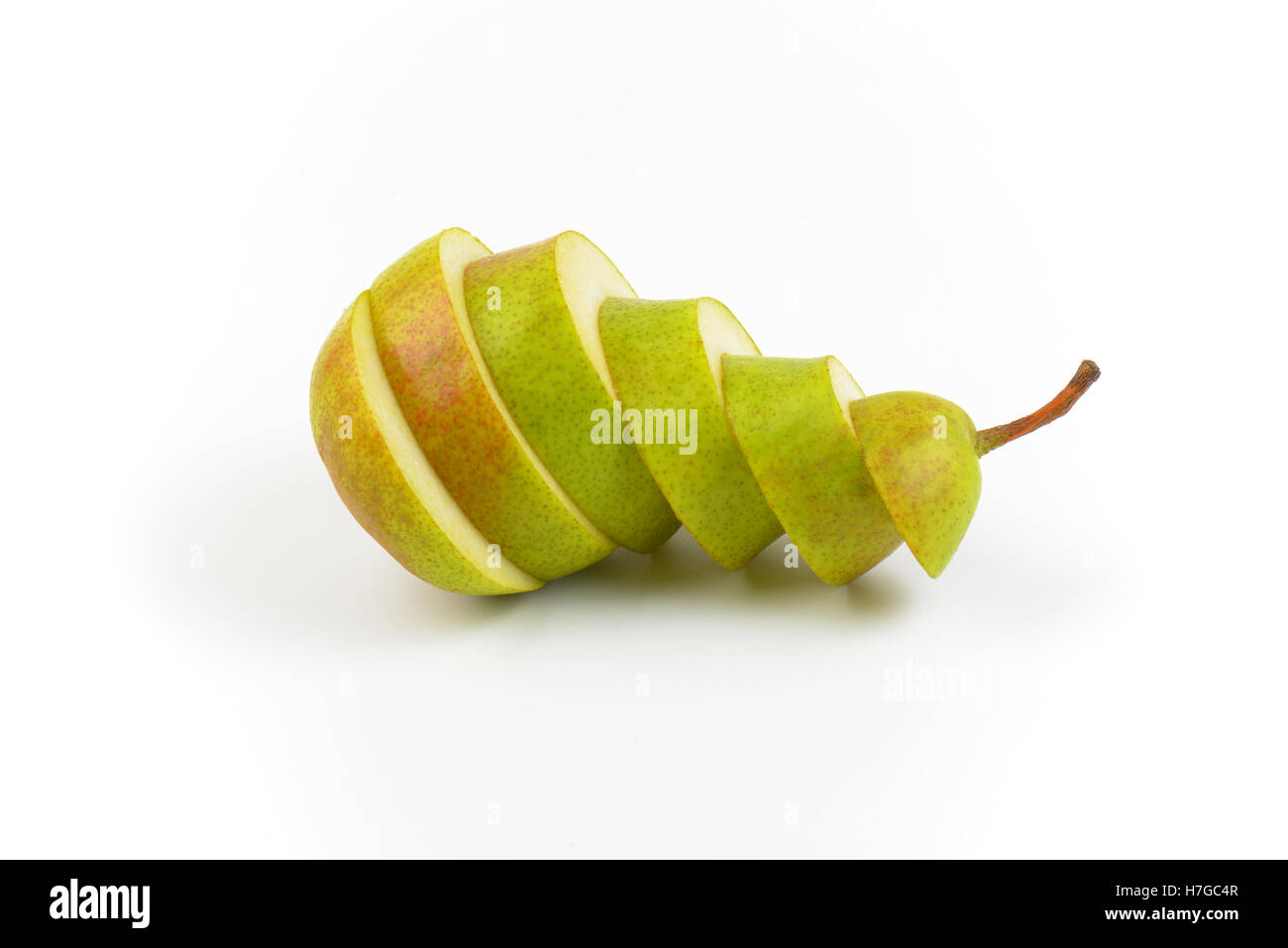 sliced ripe pear on white background Stock Photo - Alamy
