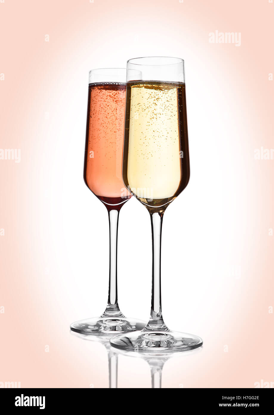 Download Glasses Of Pink And Yellow Champagne On Pink With Bubbles On Pink Stock Photo Alamy Yellowimages Mockups