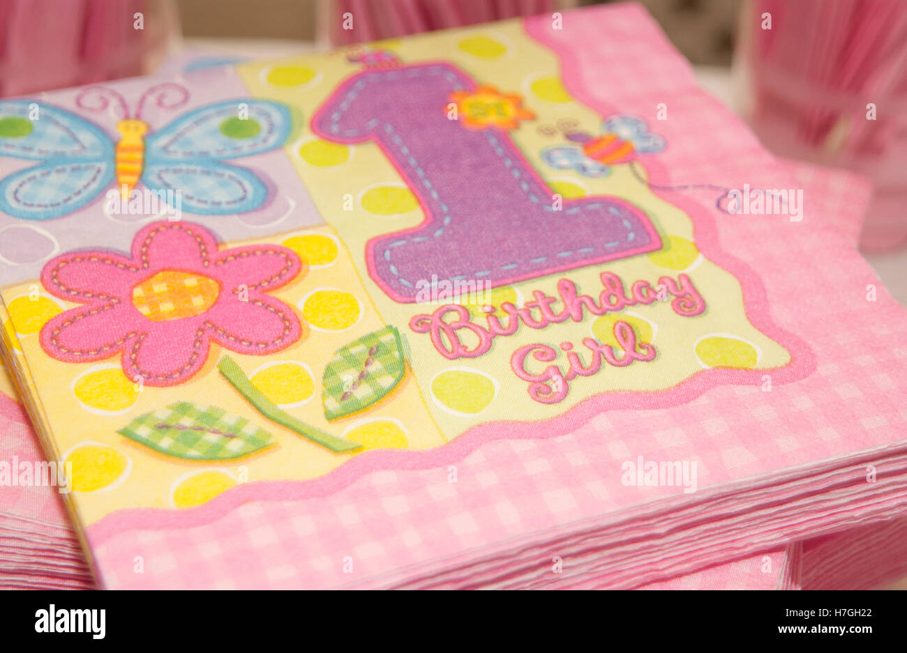 First 1st Birthday Party Decoration Stock Photo 125139786 Alamy